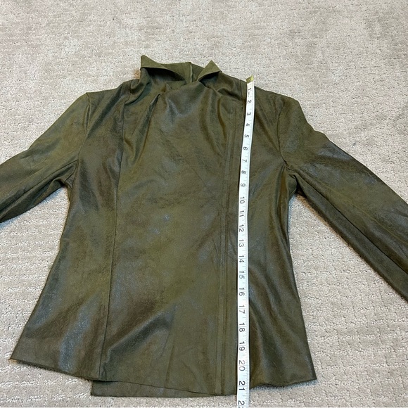 Love Tree Jacket Women’s Small Olive Green Faux Suede Moto Classic Casual Boho - Picture 9 of 11